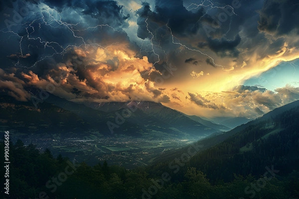 Obraz sunrise over the mountains