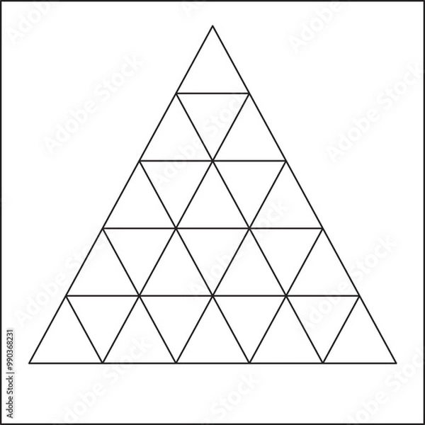 Obraz Sketch of several triangles stacked into a pyramid
