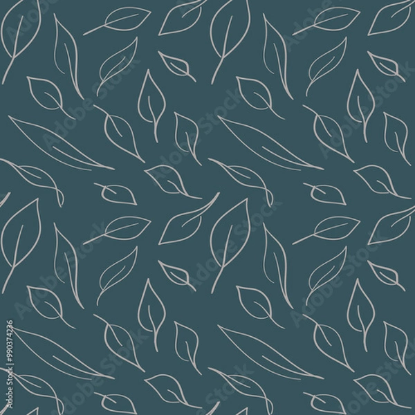 Obraz Autumn pattern with leaves in handwritten style