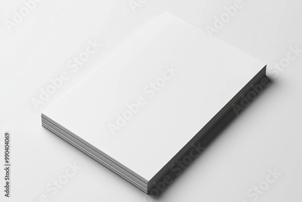 Fototapeta Paper A4 Mockup on White Background created with Generative AI