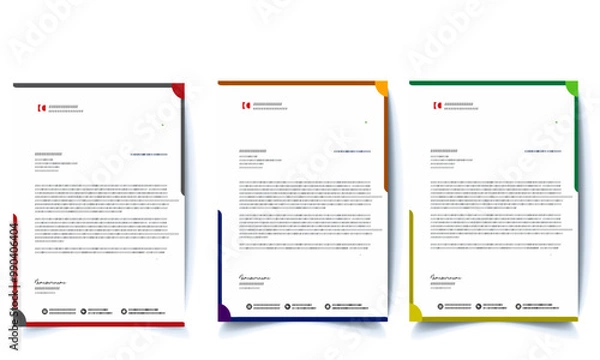 Obraz Minimal Letterhead Multicolored Design Template 