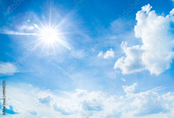 Fototapeta The blue sky with clouds, background