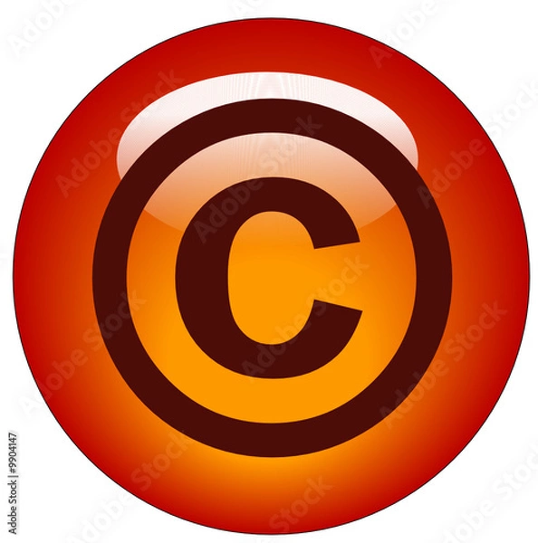 Fototapeta red copyright web button or icon - illustration