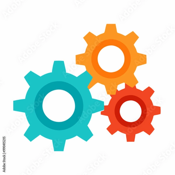 Obraz Operations Icon, Vector business , Gear logo icon Pro Vector , Three gears vector , Gear, Get this image for free VECTOR 
