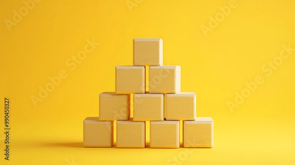 Fototapeta Stacked wooden blocks