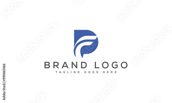 Fototapeta letter DF logo design vector template design for brand.