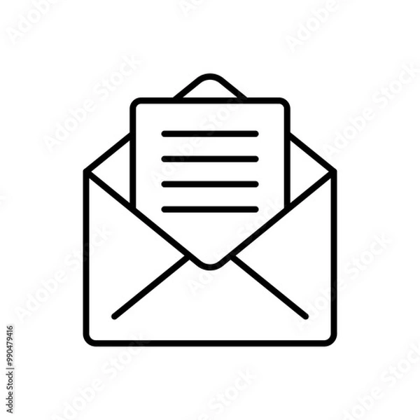Fototapeta Line mail envelope icon