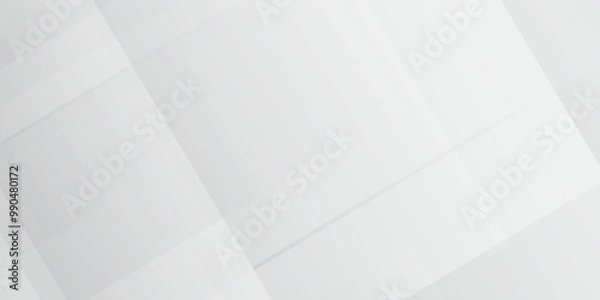 Obraz Modern abstract white curve square lines triangle technology backdrop. white light grey background, 
abstract modern white and grey gradient color geometric line pattern background for website banner.