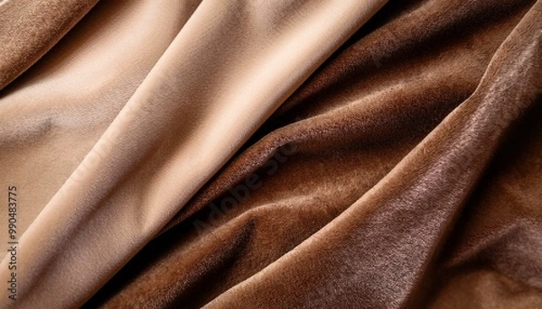 Fototapeta Suede texture in rich shades of brown and beige, featuring a soft, luxurious surface, ideal for fashion and stylish design applications, enhancing elegance and comfort.