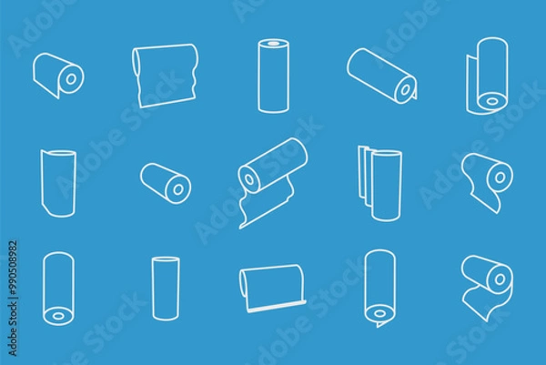 Fototapeta Textile roll vector icon. Paper tube illustration design for kitchen cleaning towel, carpet, scroll whatman, fabric.