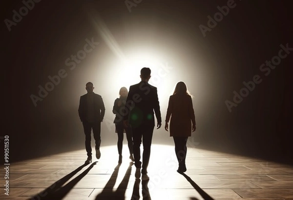 Fototapeta Backlit shot highlighting silhouettes Adding a dramatic and arti