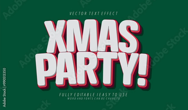 Obraz 3d editable christmas text effect graphic style template
