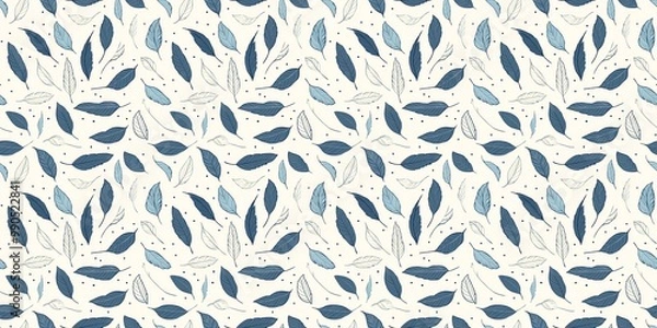 Fototapeta Feather pattern with a light, delicate design. seamless background pattern