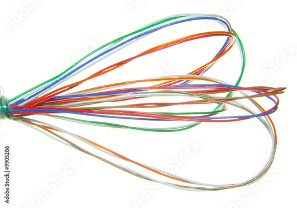 Fototapeta Multi - coloured telephone or telecommunication cable