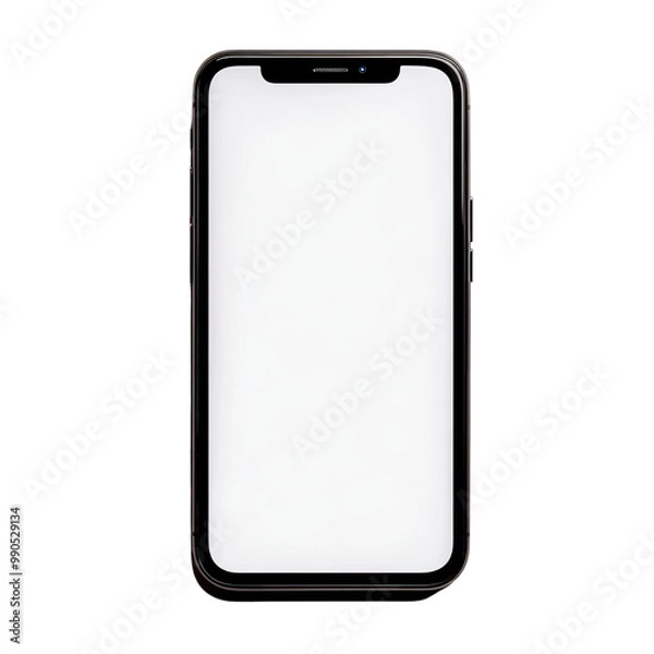 Fototapeta Photo of a blank smartphone screen on a Transparent background,