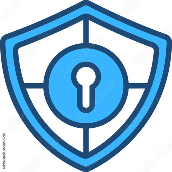 Fototapeta Security Shield Blue Icon Design Vector