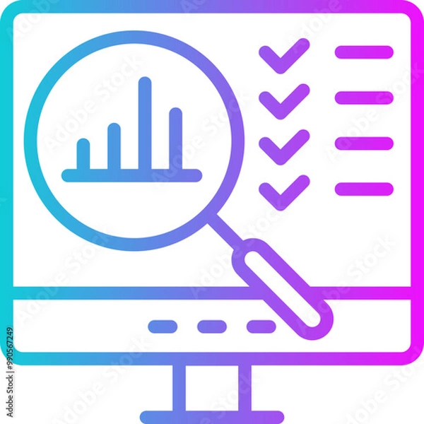 Obraz Market Research Gradient Icon Design Vector