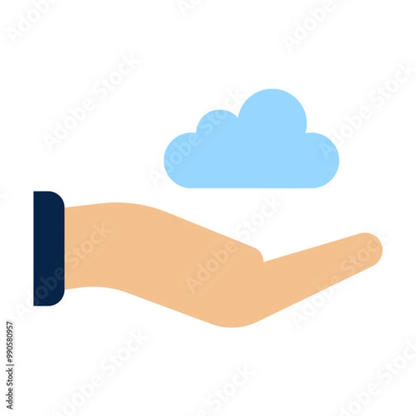 Fototapeta Cloud in Hands Icon Style