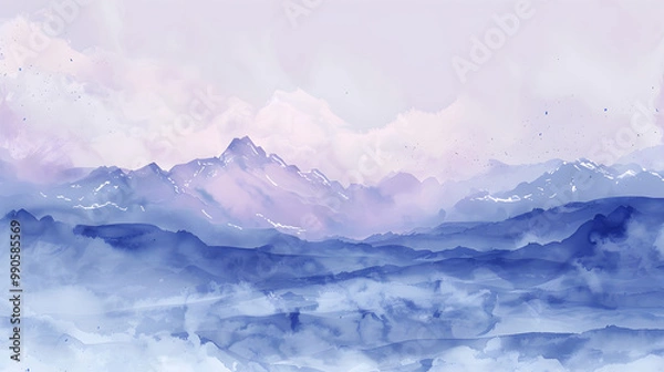 Fototapeta Panoramic Frame Background watercolor