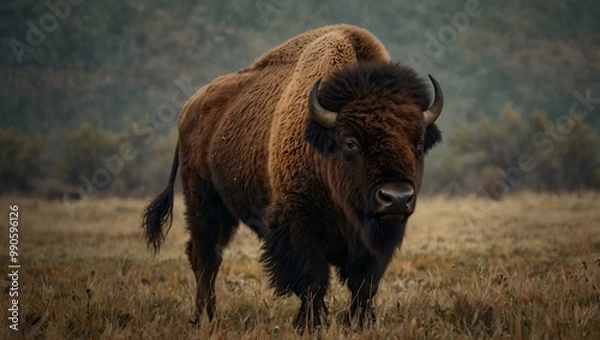 Fototapeta Bison strength depicted with natural textures.