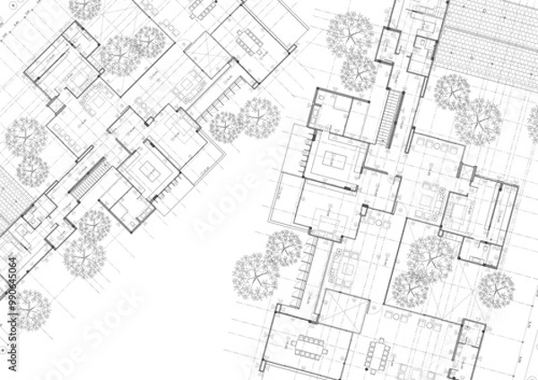 Obraz Write a blueprint architecture for building.
