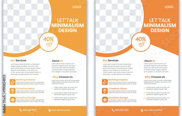 Fototapeta  Corporate Business flyer template, Flyer Template Geometric shape used for business poster layout, business flyer template with minimalist layout, 
