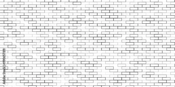 Fototapeta White brick patterned background wallpaper, Realistic decorative background.