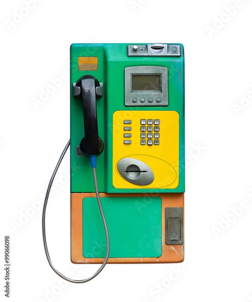Obraz public telephone card in Thailand isolated on white