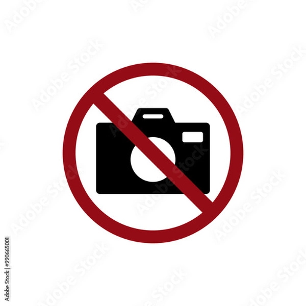 Fototapeta Ban camera icon. Forbidden icon sign. Restricted symbol of photography
