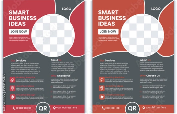 Fototapeta Creative corporate business flyer template, Corporate Business flyer template, Flyer Template Geometric shape used for business poster layout, business flyer template with minimalist layout,