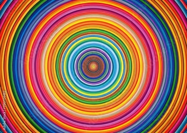 Obraz Multicolored rings radiate from a fixed point, conjuring a hypnotic atmosphere that draws the viewer in with its