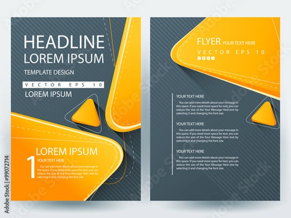 Fototapeta Abstract vector modern flyers brochure / annual report /design templates / stationery with white background in size a4