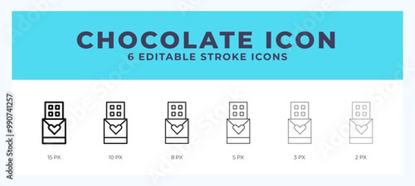 Fototapeta Chocolate vector icon. With different stroke vector illustration.