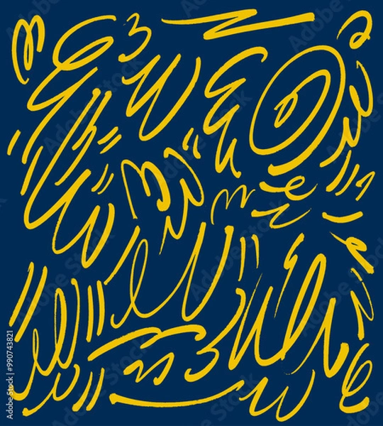 Fototapeta Hand drawn scribble/doddle line set 