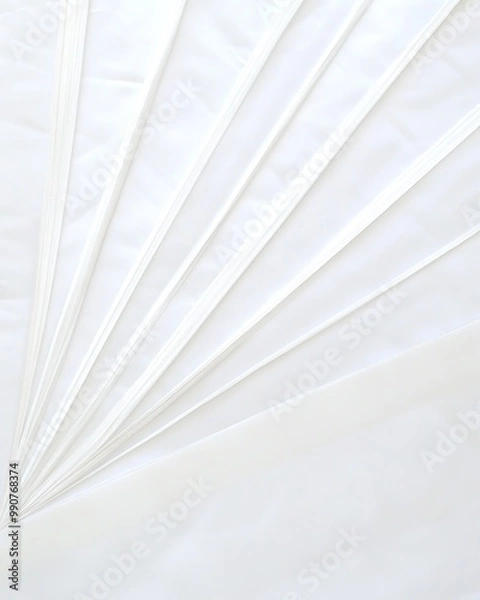 Fototapeta A minimalist arrangement of white sheets and lines creating a serene, abstract composition.
