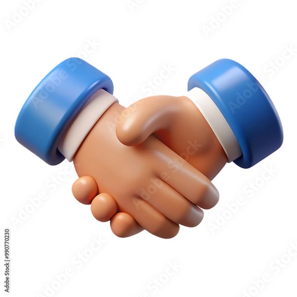 Obraz hand shake 3D icon png business agreement handshake 