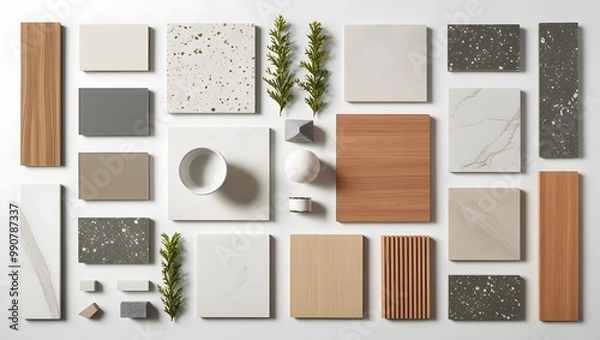 Fototapeta Modern Interior Design Materials Palette