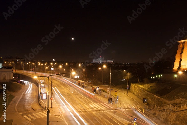 Fototapeta New Year night in Warsaw