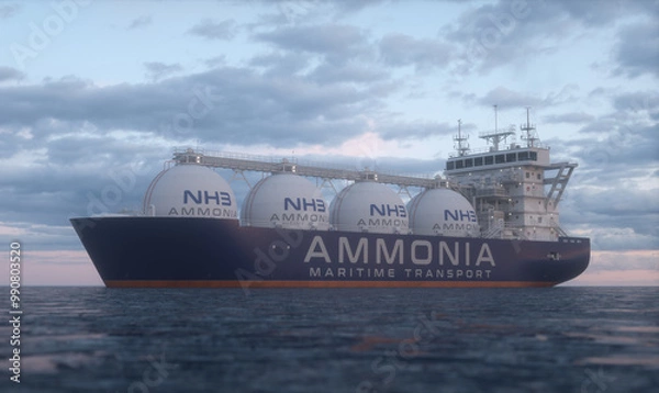 Obraz Heavy maritime transport of ammonia. Realistic 3D render.