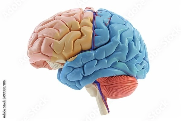 Fototapeta Colorful brain model side view