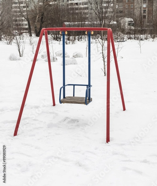 Fototapeta Качели на снегу
