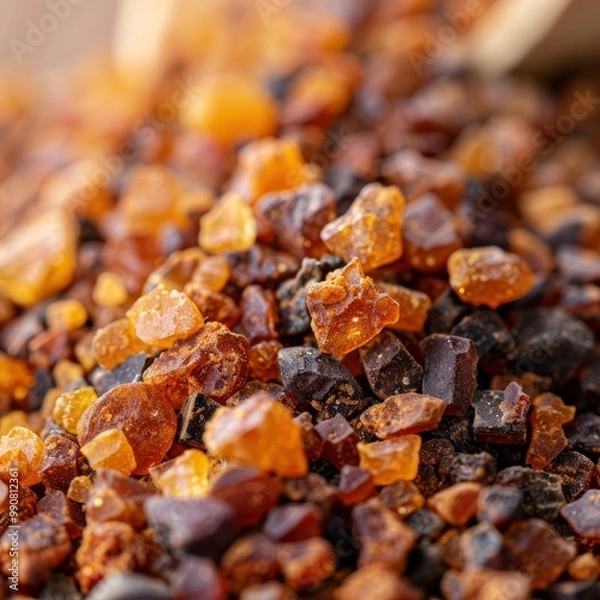 Obraz Closeup of myrrh extract with resin pieces.