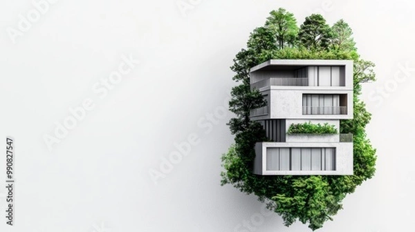 Obraz A team of architects using AI to simulate eco-friendly building designs, AI sustainable architecture, green design solutions