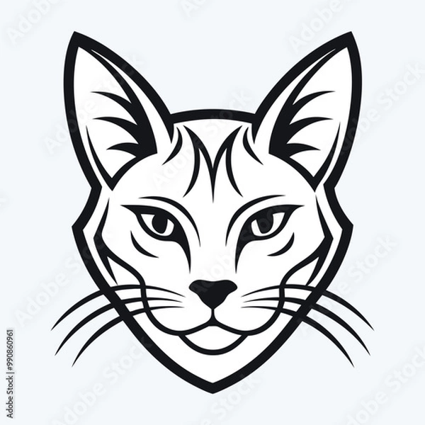 Fototapeta Cat logo vector line art