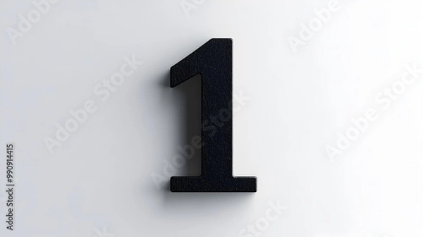 Fototapeta Sleek and modern black number one design element standing out sharply against a clean minimalist white background  Elegant and sophisticated typography perfect for branding corporate identity