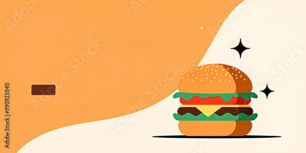 Obraz Burger with an abstract background