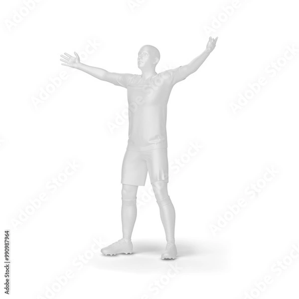 Fototapeta White Uniform Soccer Celebration