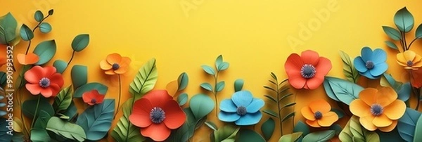 Fototapeta Colorful abstract floral background vector presentation design