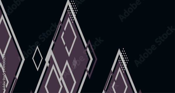 Fototapeta Abstract artwork featuring squares and lines, creating a modern and sophisticated aesthetic on a dark canvas