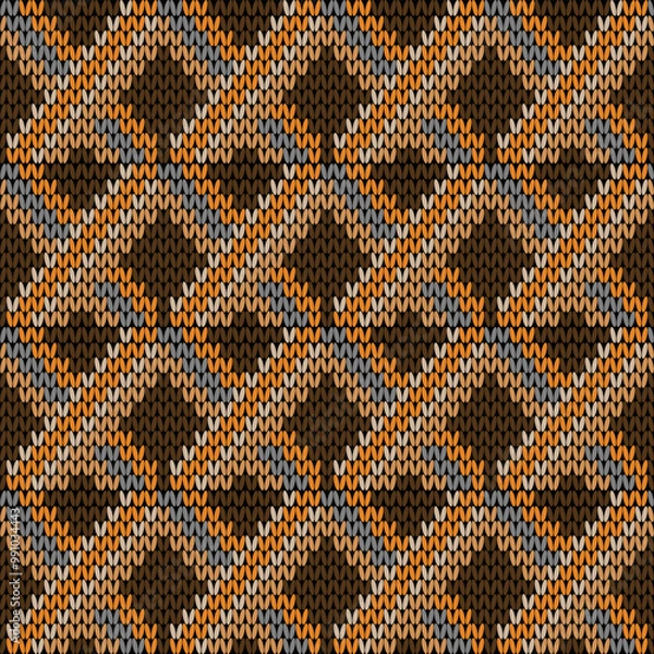 Fototapeta Knitting with beautiful patterns is used in winter clothes.